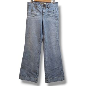 Route 66 Jeans Womens 9/10 Distressed Frayed Flare Leg Light Wash